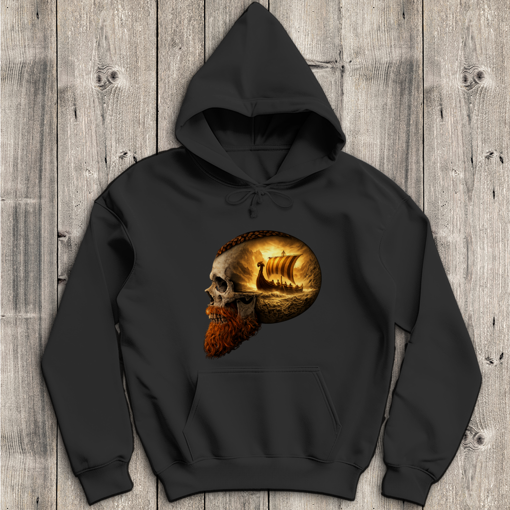 Herren Hoodie Vikinger im Schädelmeer