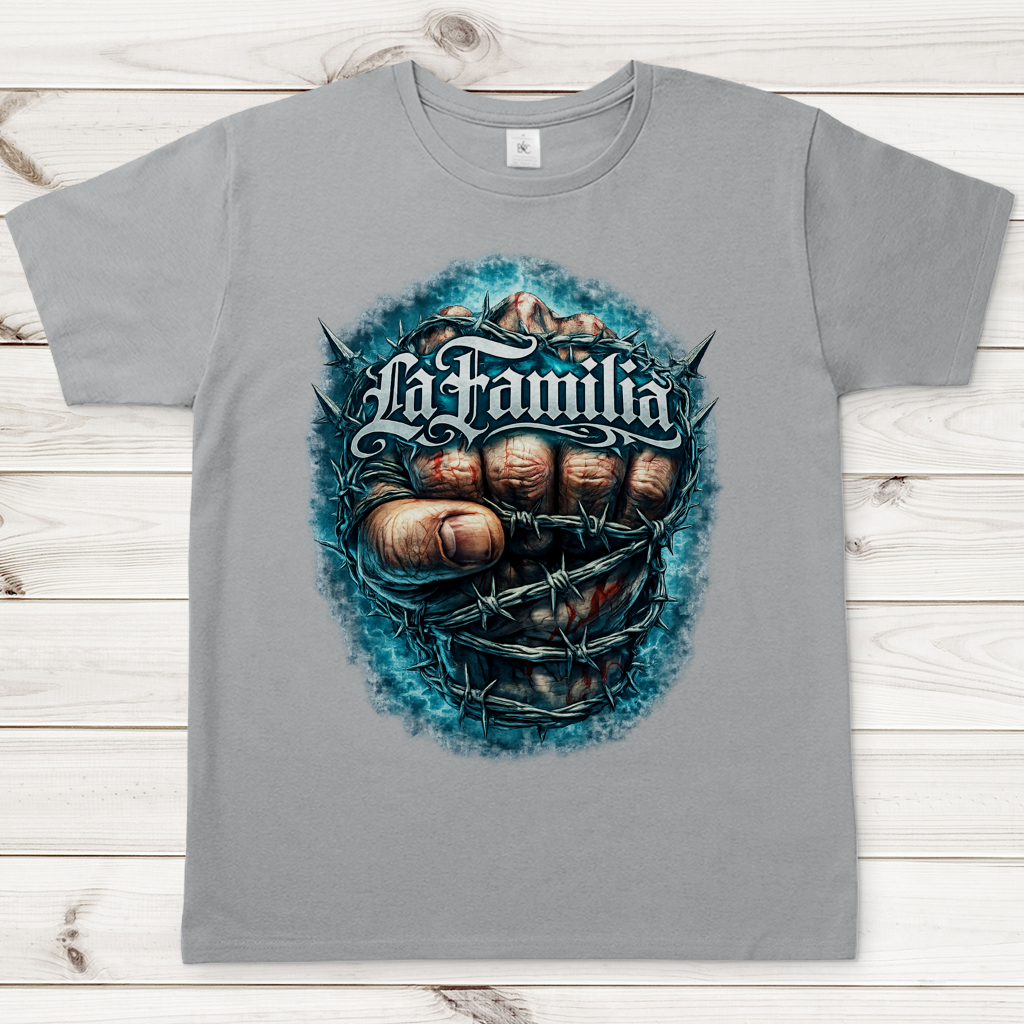 Herren T-Shirt Blutige Faust und barbed Wire