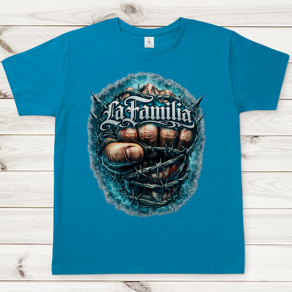 Herren T-Shirt Blutige Faust und barbed Wire