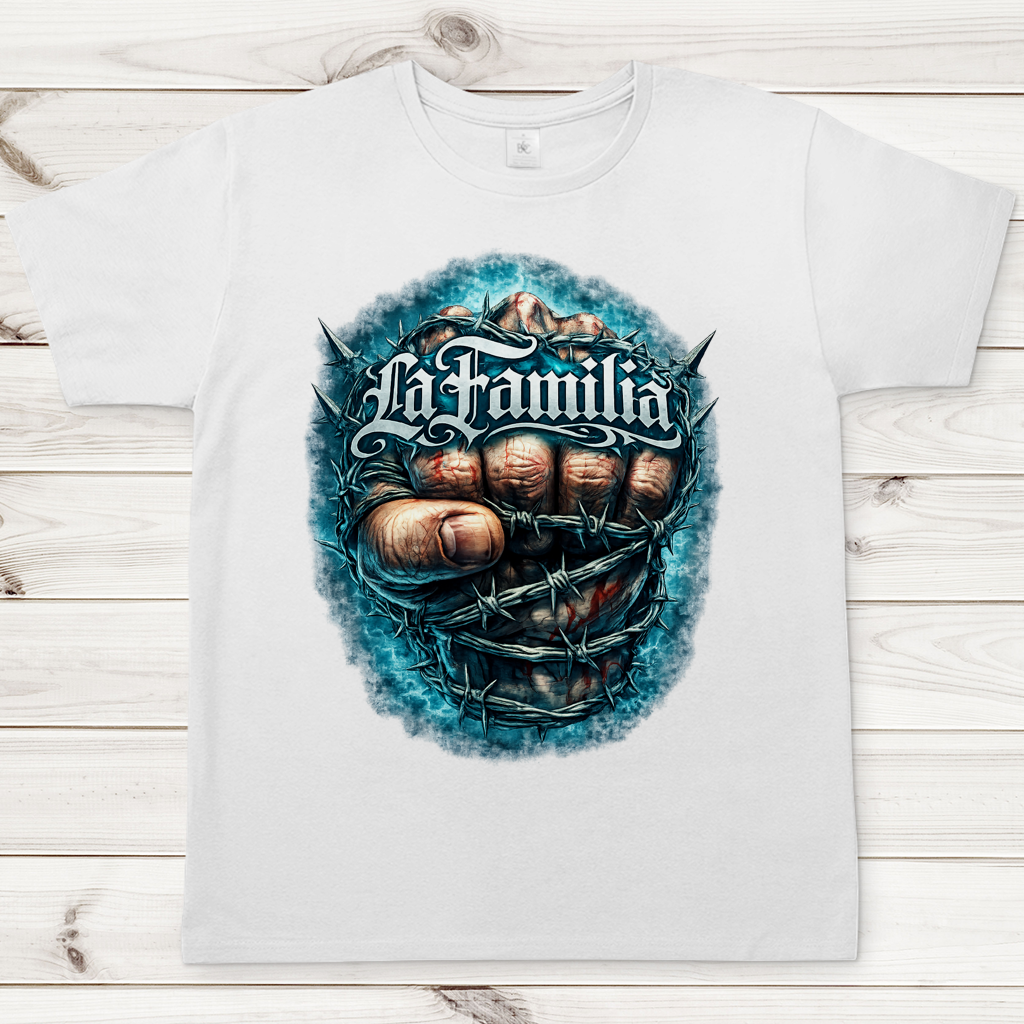 Herren T-Shirt Blutige Faust und barbed Wire