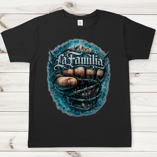 Herren T-Shirt Blutige Faust und barbed Wire