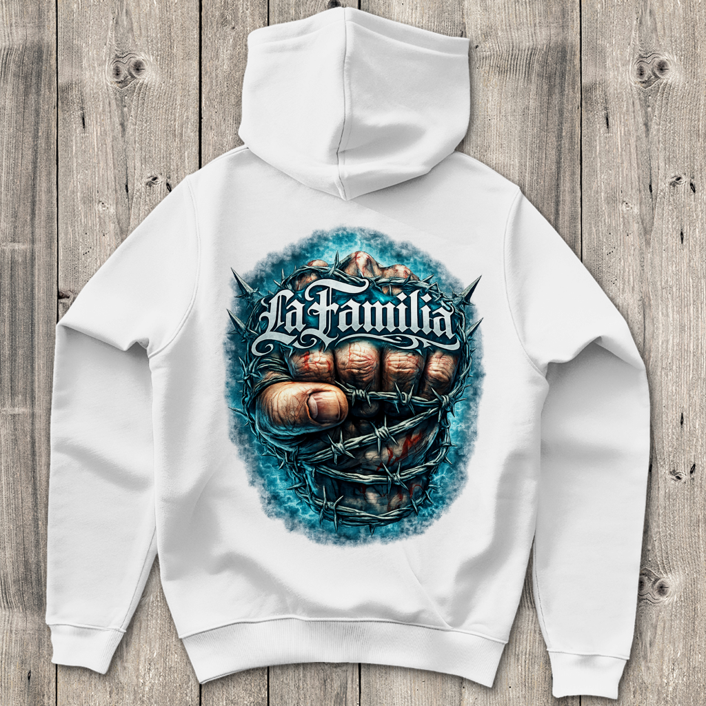 Herren Hoodie Blutige Faust und barbed Wire