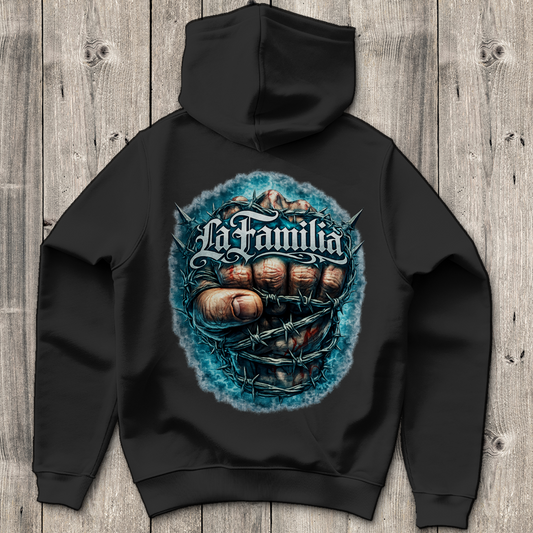 Herren Hoodie Blutige Faust und barbed Wire