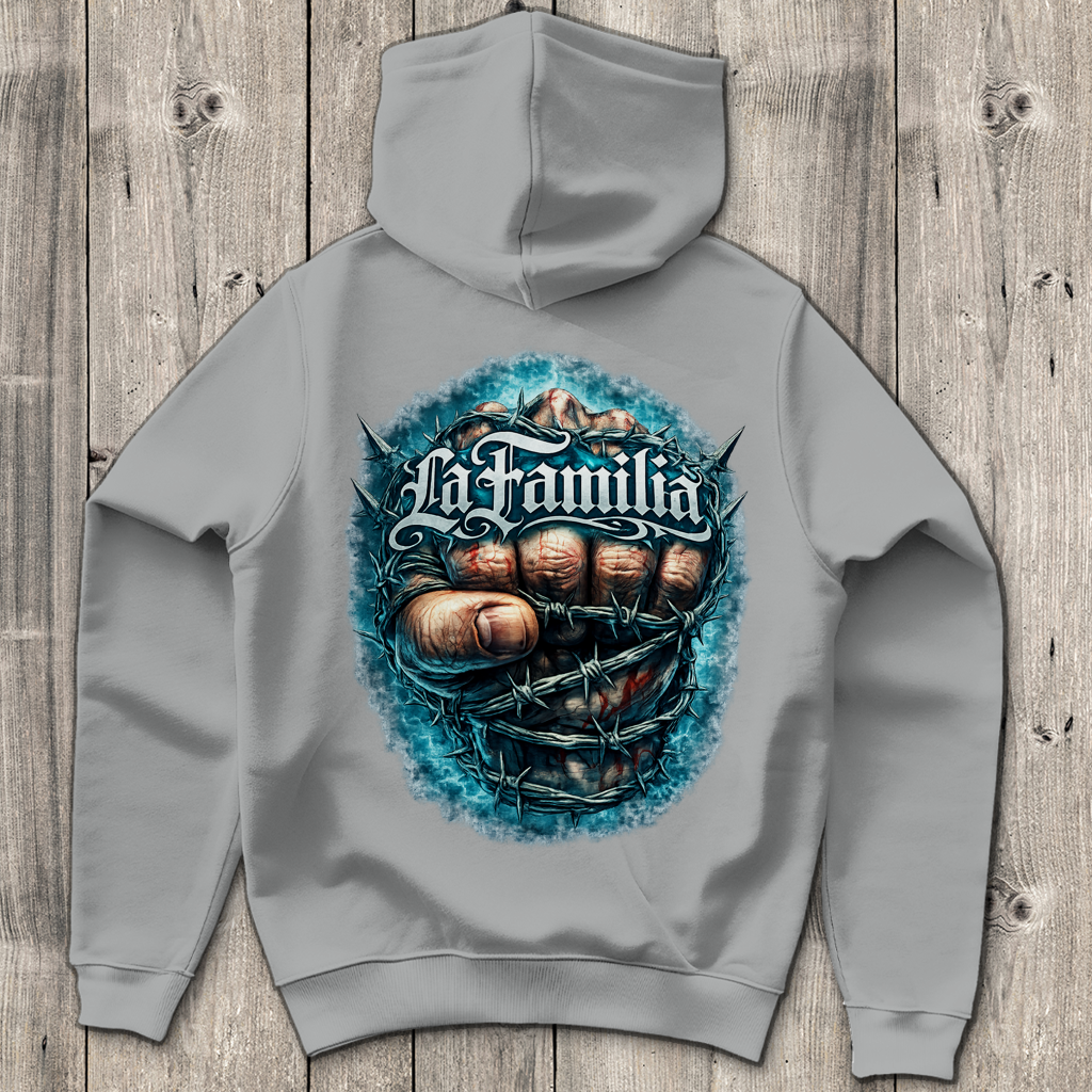 Herren Hoodie Blutige Faust und barbed Wire