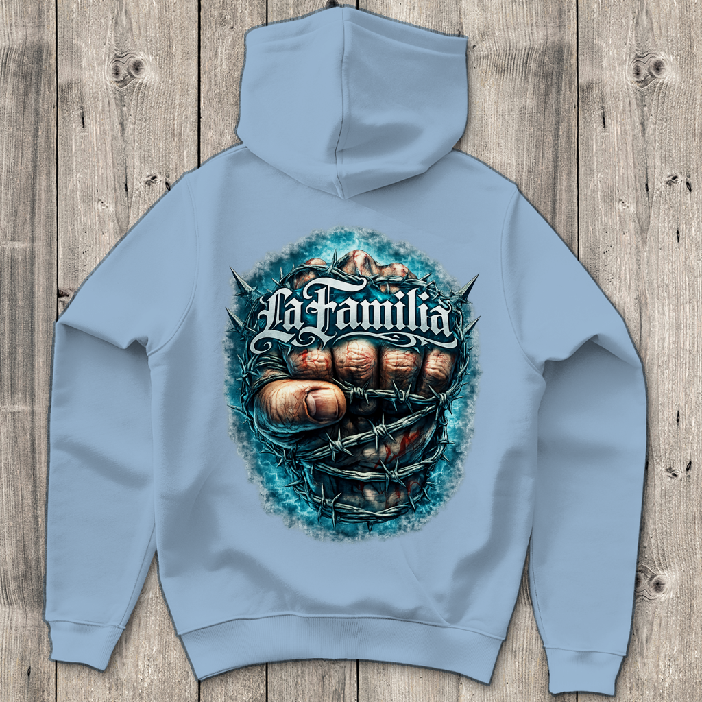 Herren Hoodie Blutige Faust und barbed Wire