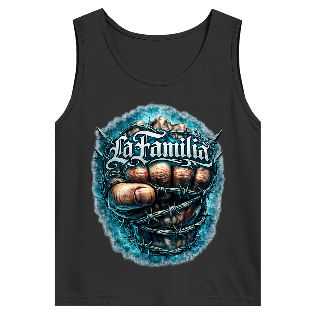Herren Basic Tank Top Blutige Faust und barbed Wire