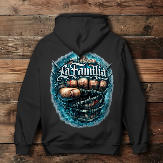 Damen Hoodie Blutige Faust und barbed Wire