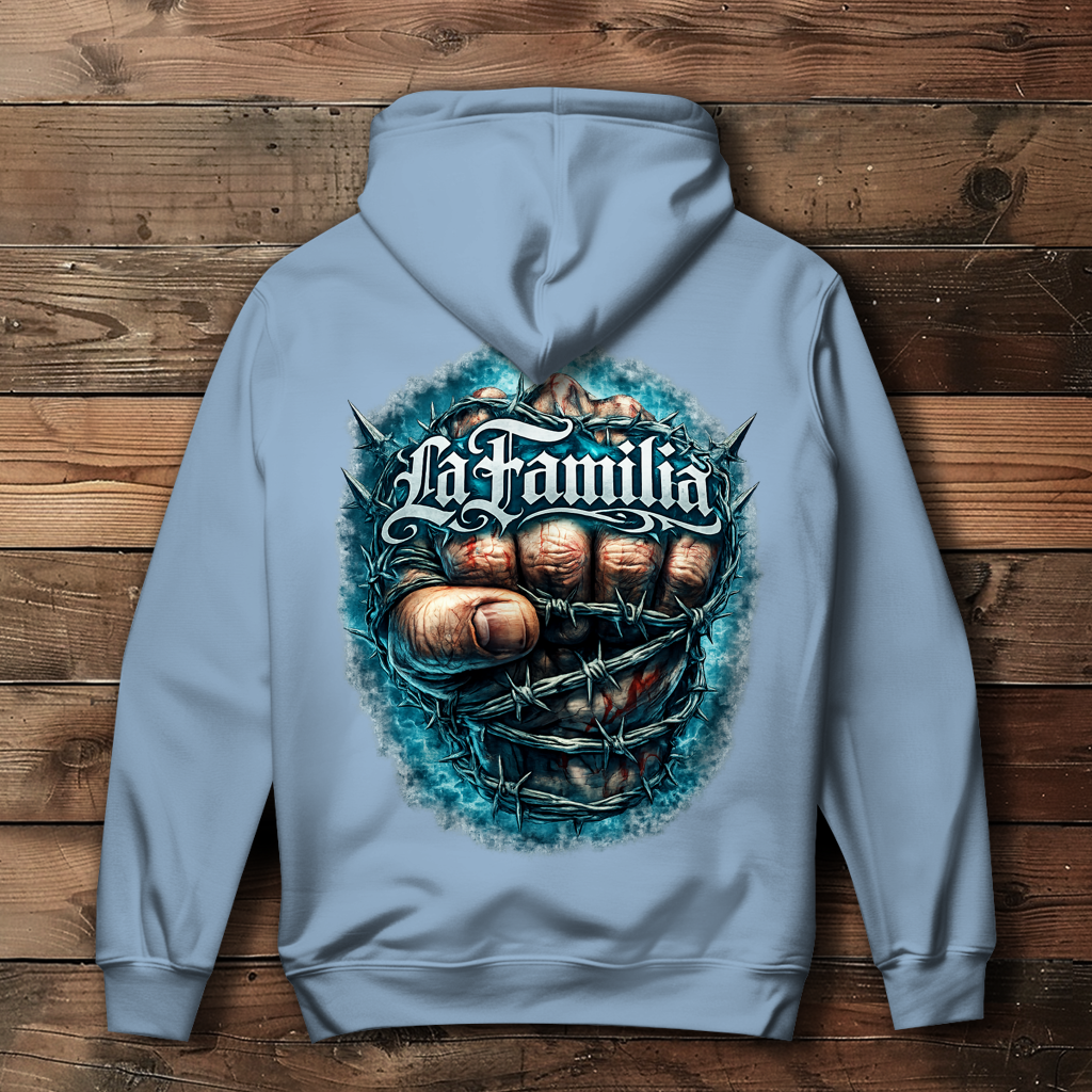 Damen Hoodie Blutige Faust und barbed Wire
