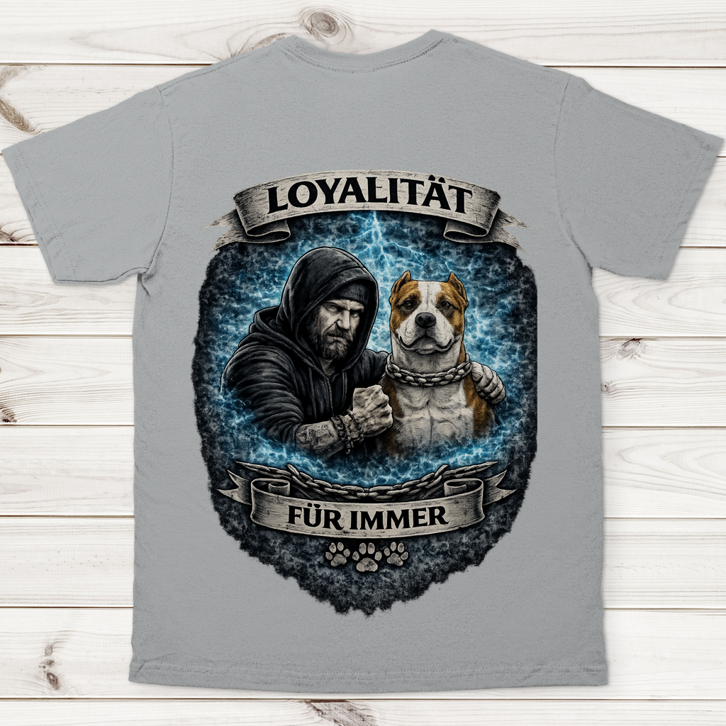 Herren T-Shirt La Familia für immer mit American Bully