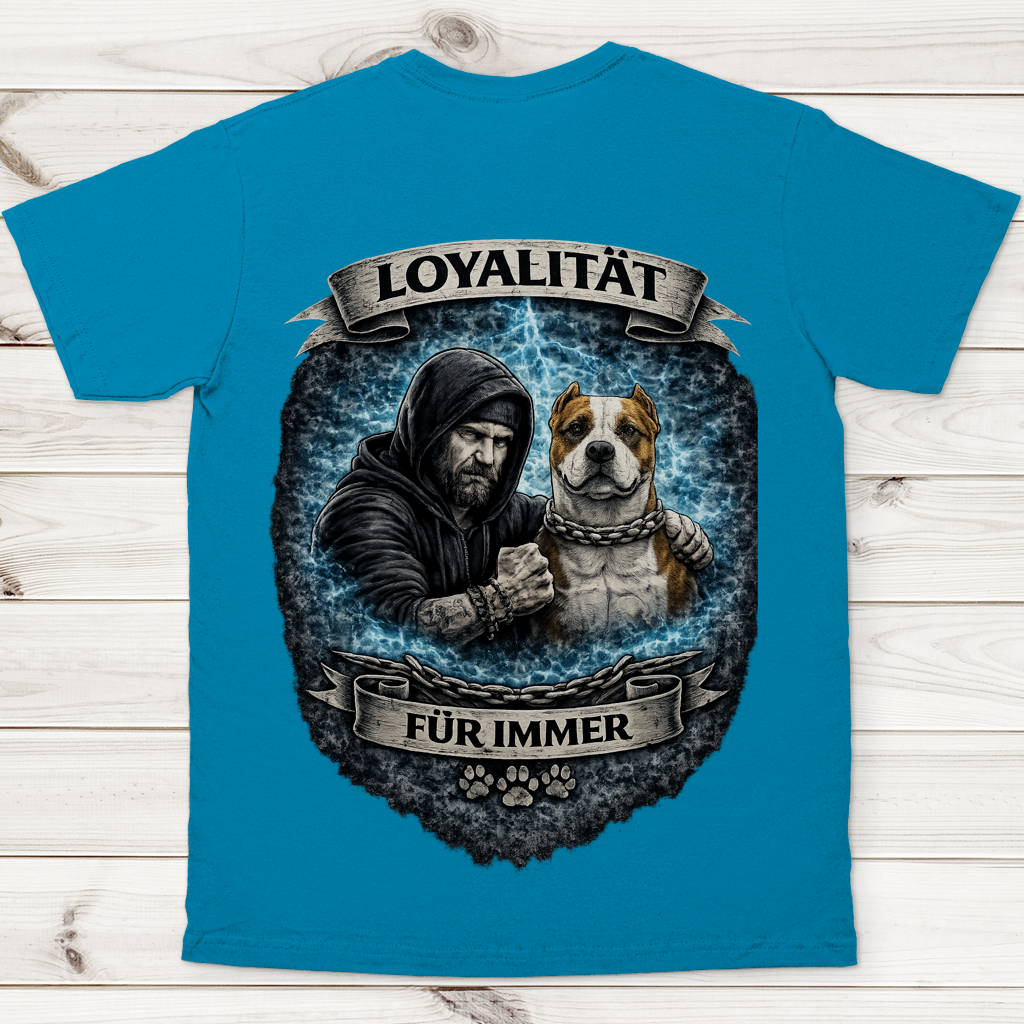 Herren T-Shirt La Familia für immer mit American Bully