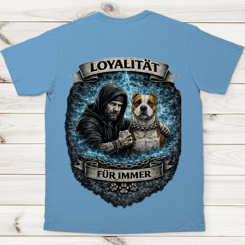 Herren T-Shirt La Familia für immer mit American Bully