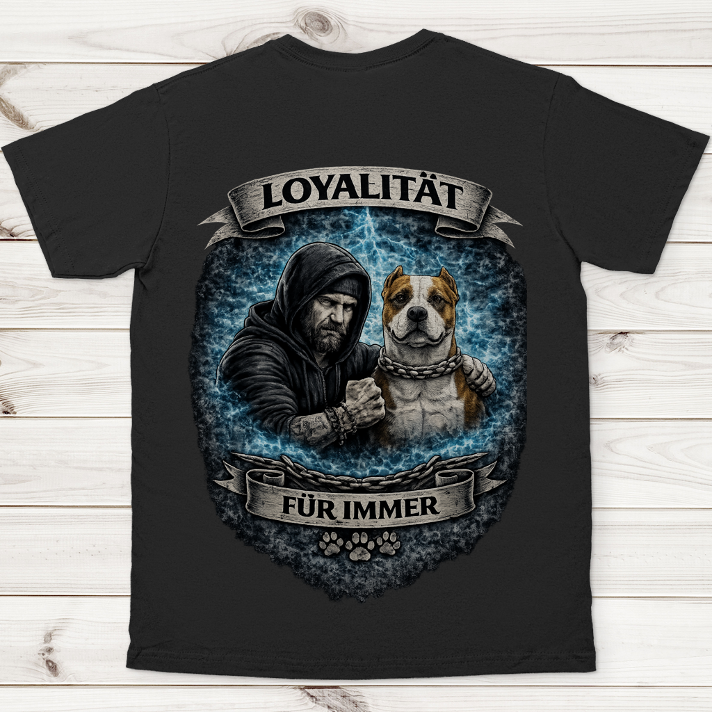 Herren T-Shirt La Familia für immer mit American Bully