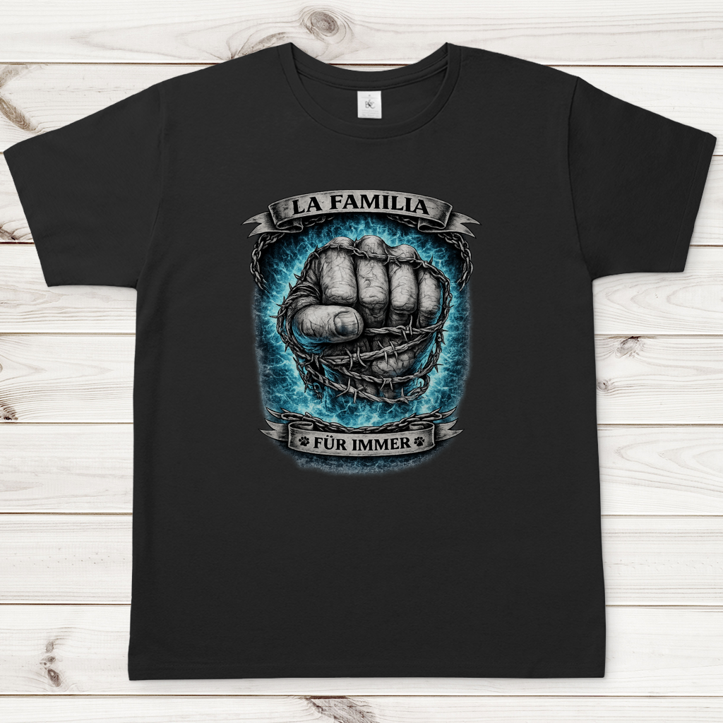 Herren T-Shirt La Familia für immer mit American Bully