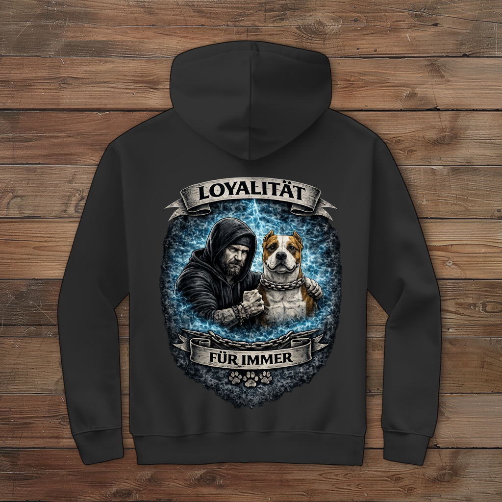 Herren Zipper Hoodie La Familia für immer mit American Bully