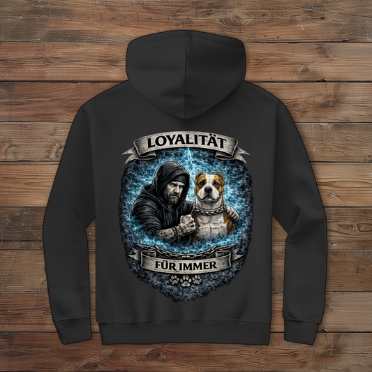 Herren Zipper Hoodie La Familia für immer mit American Bully