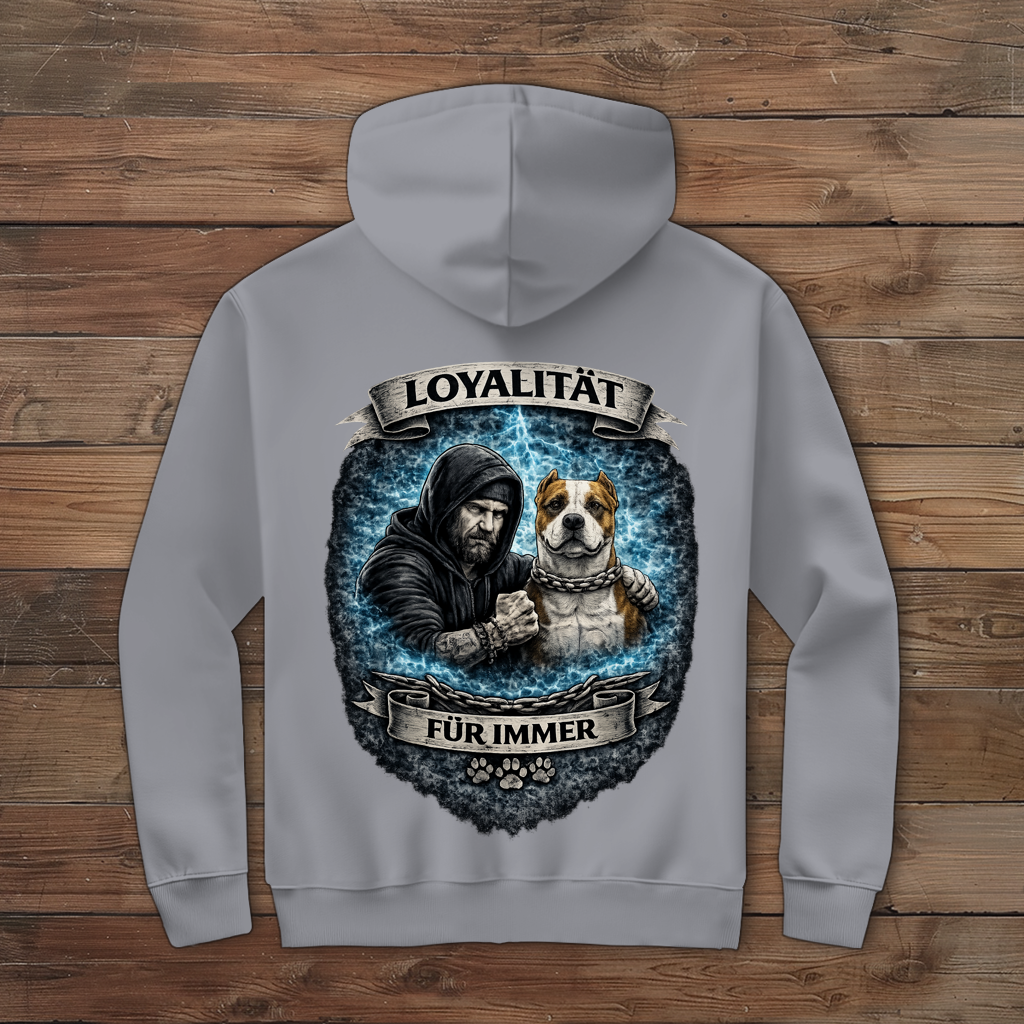 Herren Zipper Hoodie La Familia für immer mit American Bully