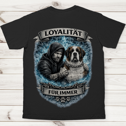 Herren T-Shirt La Familia für immer mit Bernhardiner