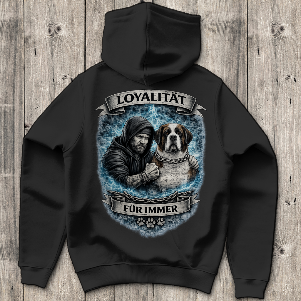 Herren Hoodie La Familia für immer mit Bernhardiner