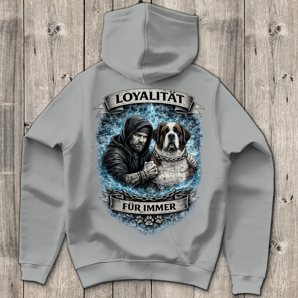 Herren Hoodie La Familia für immer mit Bernhardiner