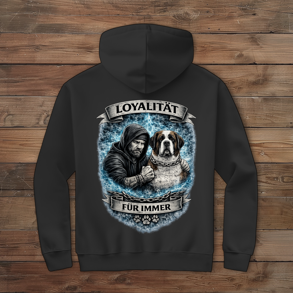 Herren Zipper Hoodie La Familia für immer mit Bernhardiner