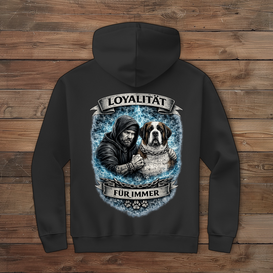 Herren Zipper Hoodie La Familia für immer mit Bernhardiner