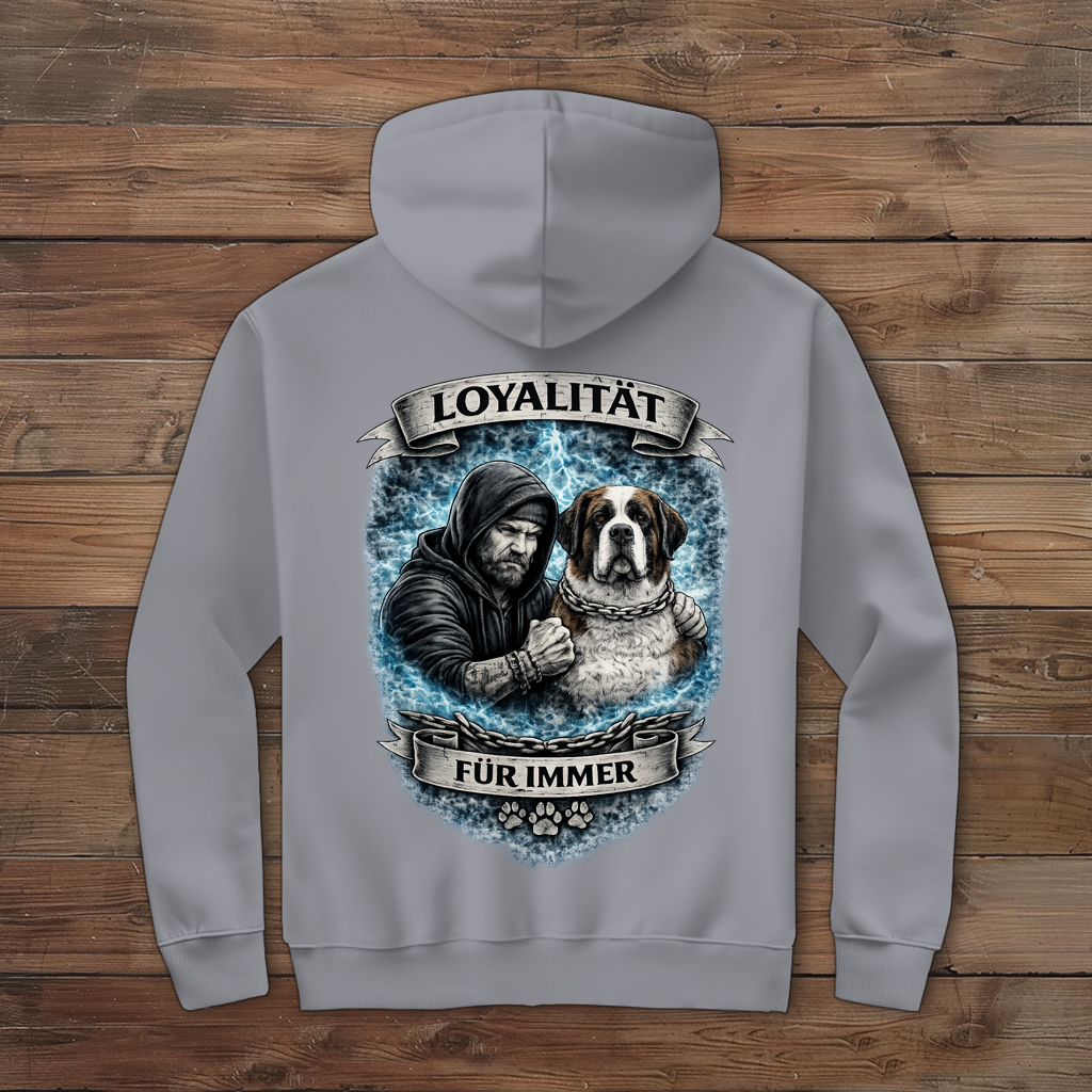 Herren Zipper Hoodie La Familia für immer mit Bernhardiner
