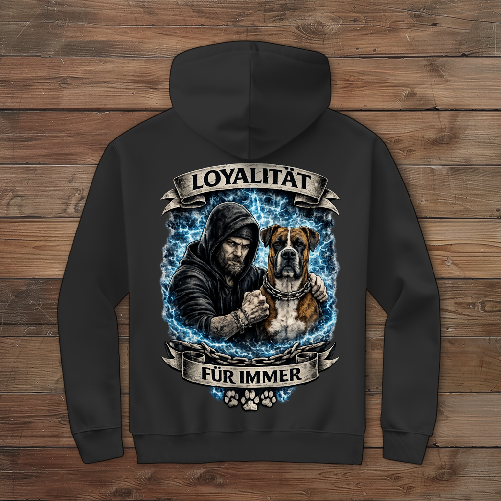 Herren Zipper Hoodie La Familia für immer mit Boxer