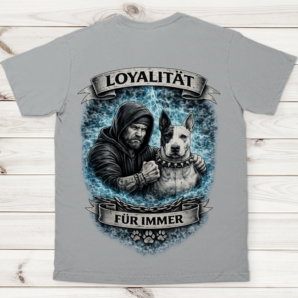 Herren T-Shirt La Familia für immer mit Bull Terrier