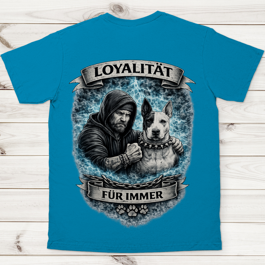 Herren T-Shirt La Familia für immer mit Bull Terrier