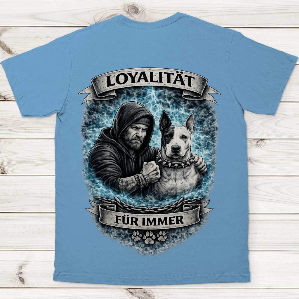 Herren T-Shirt La Familia für immer mit Bull Terrier