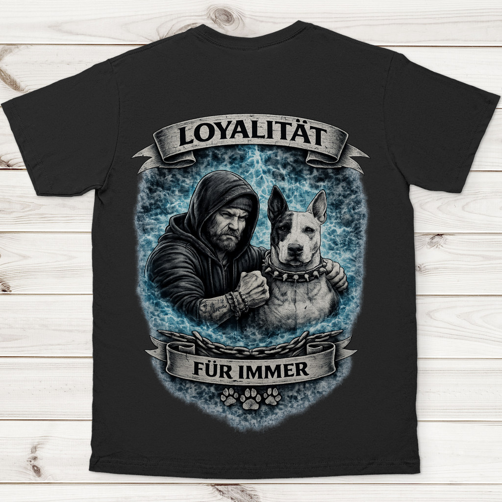 Herren T-Shirt La Familia für immer mit Bull Terrier