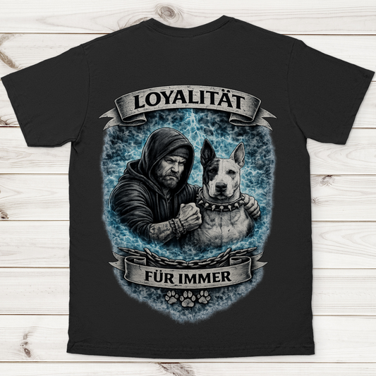 Herren T-Shirt La Familia für immer mit Bull Terrier