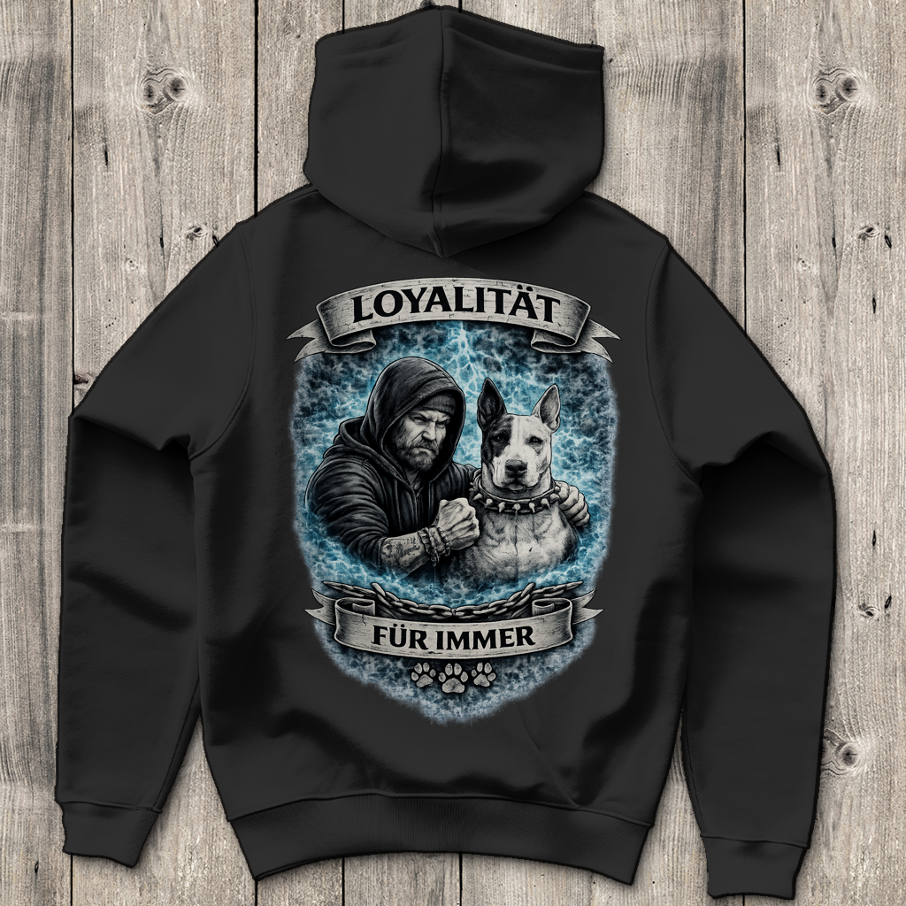 Herren Hoodie La Familia für immer mit Bull Terrier