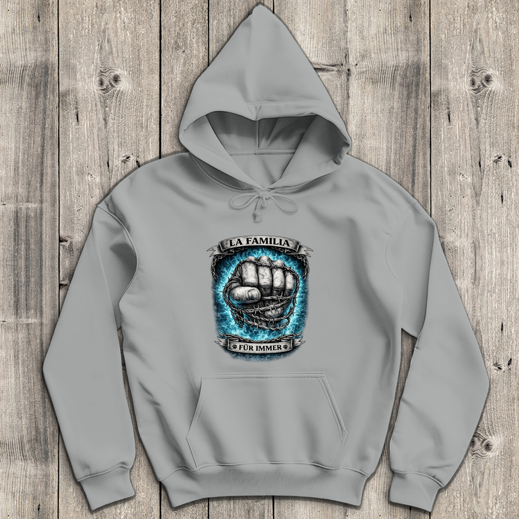 Herren Hoodie La Familia für immer mit Bull Terrier