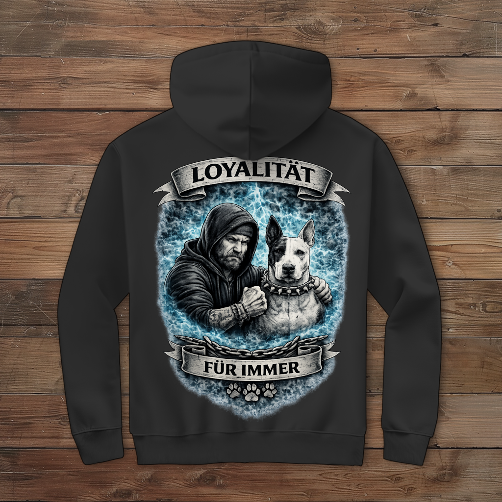 Herren Zipper Hoodie La Familia für immer mit Bull Terrier
