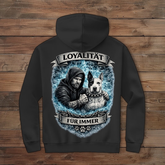 Herren Zipper Hoodie La Familia für immer mit Bull Terrier