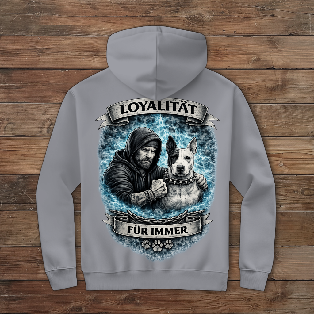 Herren Zipper Hoodie La Familia für immer mit Bull Terrier