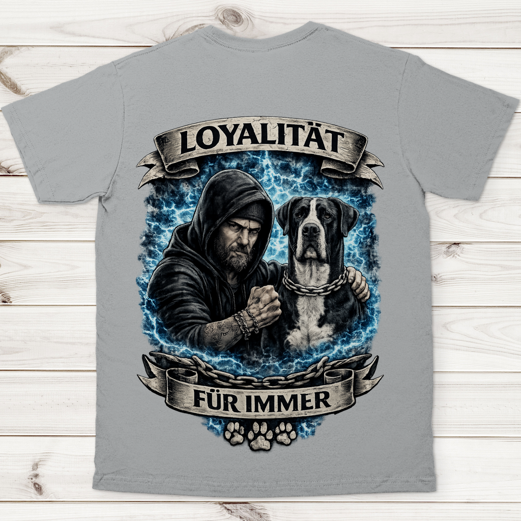 Herren T-Shirt La Familia für immer mit Deutsche Dogge