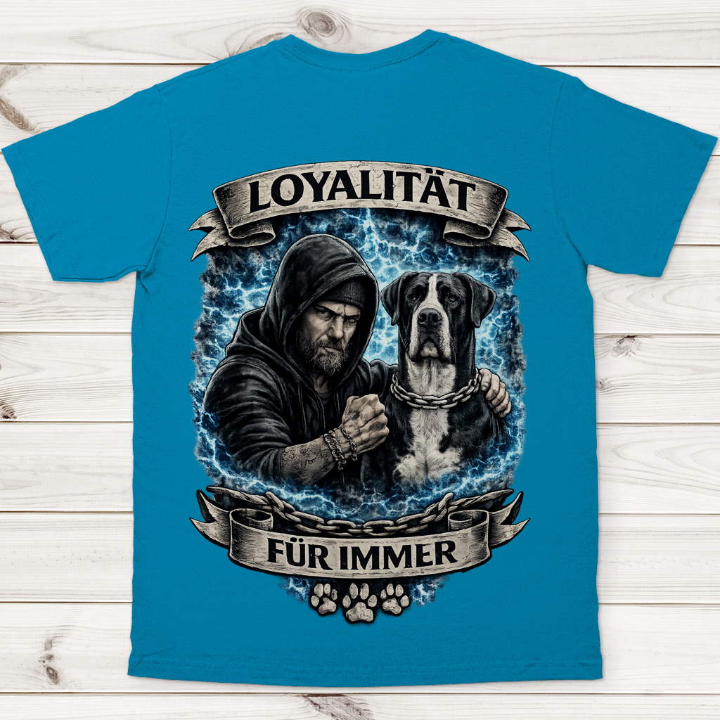 Herren T-Shirt La Familia für immer mit Deutsche Dogge