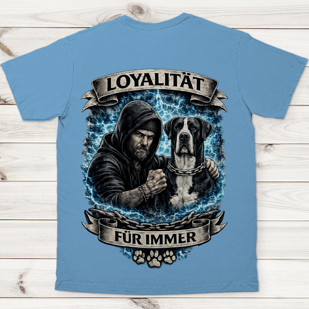 Herren T-Shirt La Familia für immer mit Deutsche Dogge