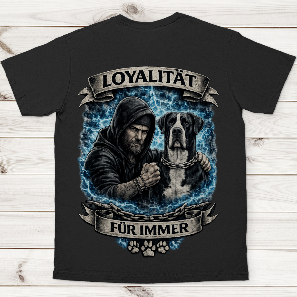 Herren T-Shirt La Familia für immer mit Deutsche Dogge