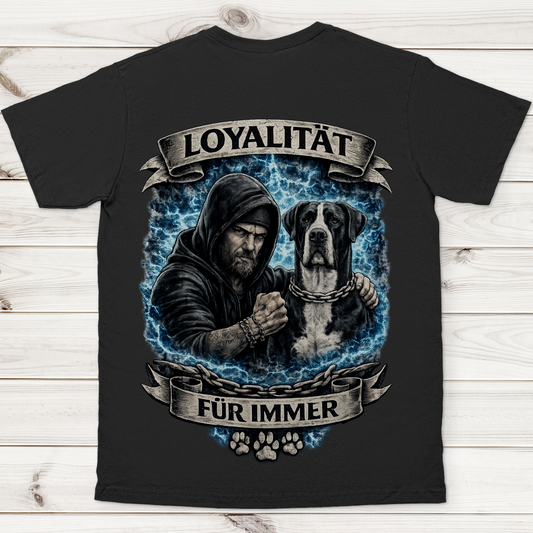 Herren T-Shirt La Familia für immer mit Deutsche Dogge