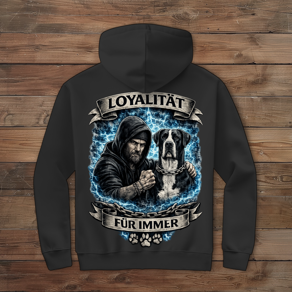 Herren Zipper Hoodie La Familia für immer mit Deutsche Dogge