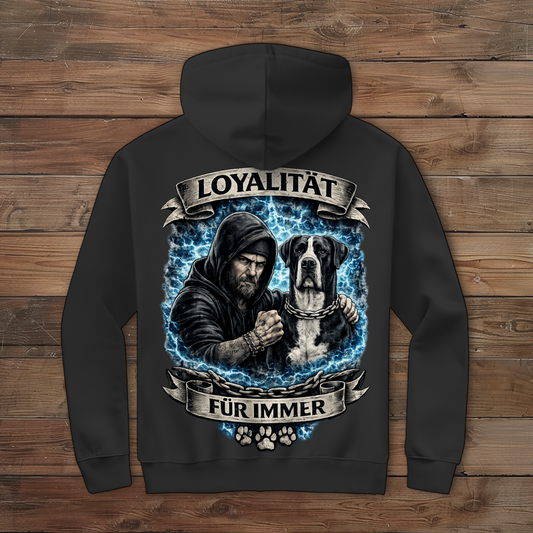 Herren Zipper Hoodie La Familia für immer mit Deutsche Dogge