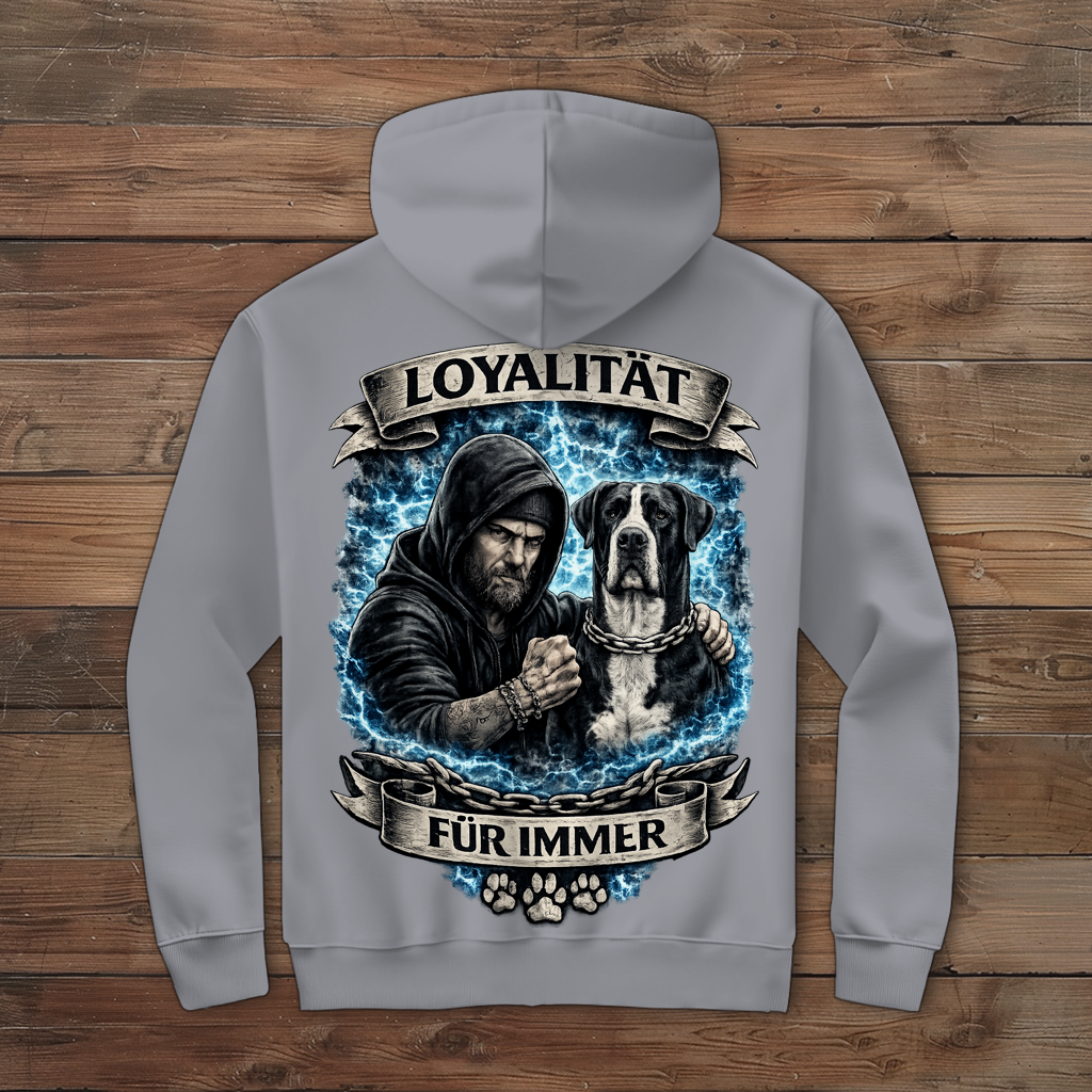 Herren Zipper Hoodie La Familia für immer mit Deutsche Dogge