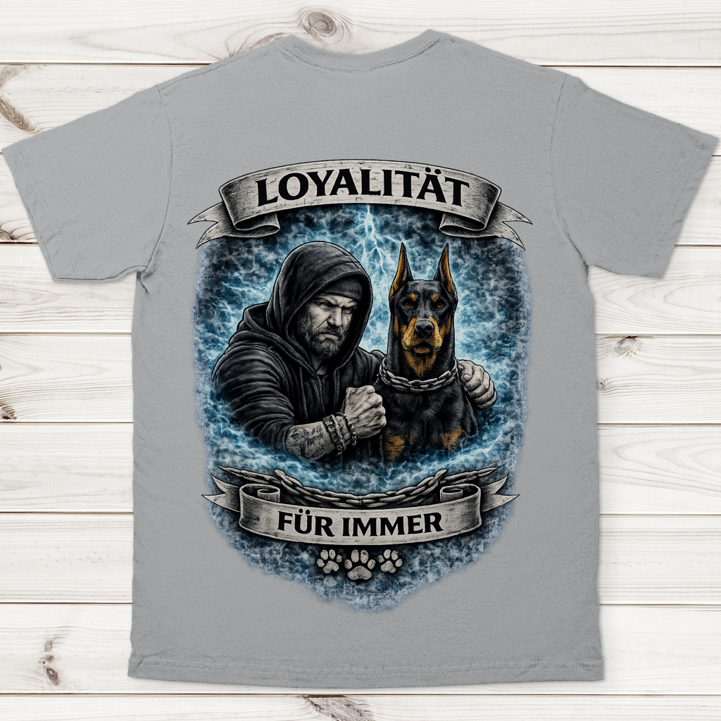 Herren T-Shirt La Familia für immer mit Dobermann