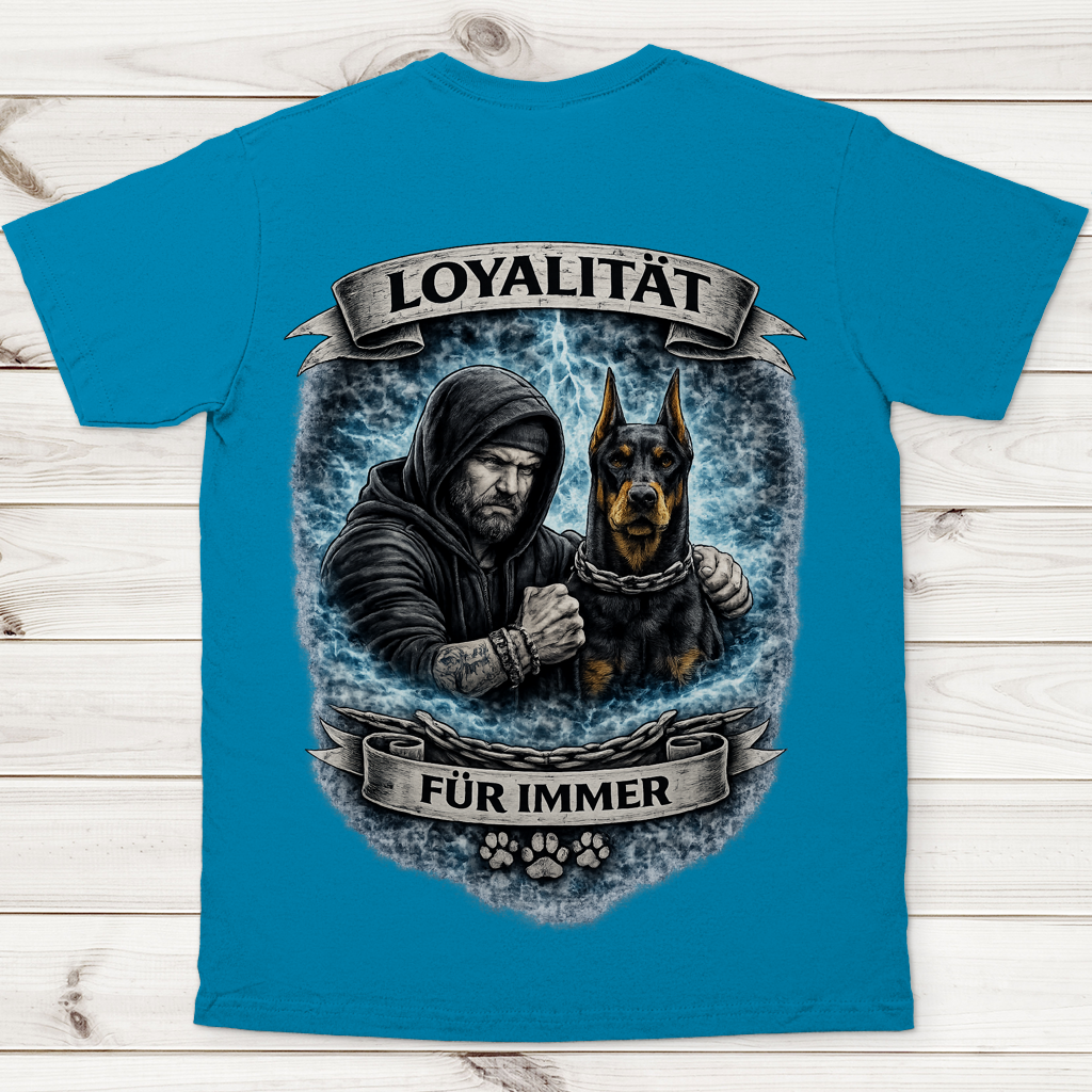 Herren T-Shirt La Familia für immer mit Dobermann