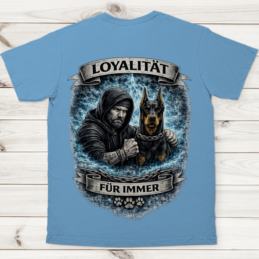 Herren T-Shirt La Familia für immer mit Dobermann