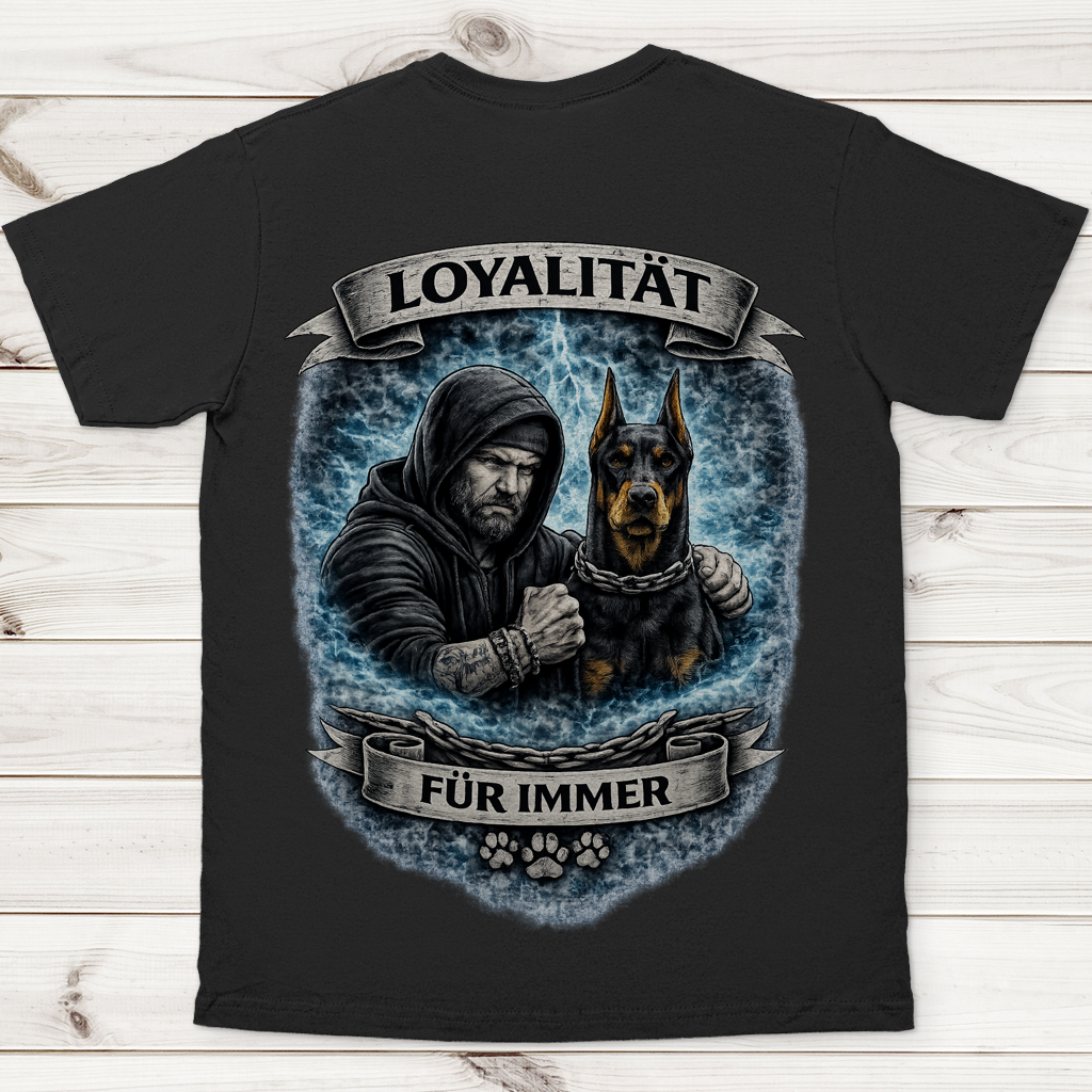 Herren T-Shirt La Familia für immer mit Dobermann