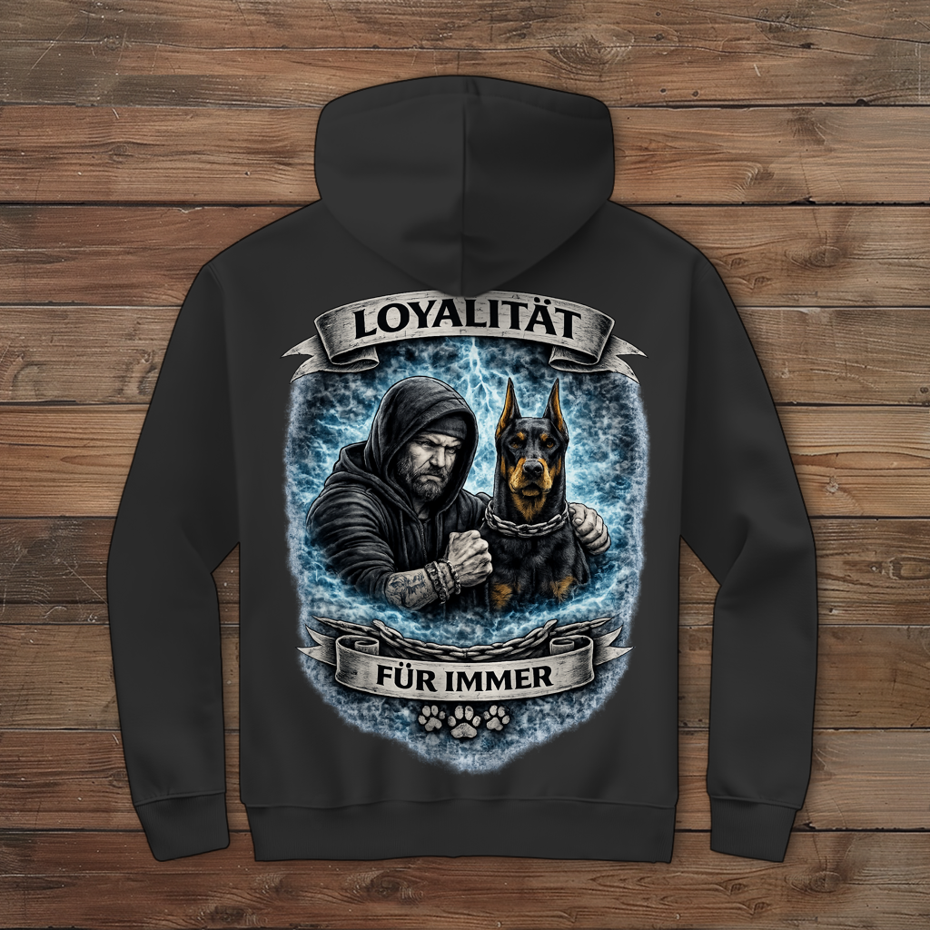 Herren Zipper Hoodie La Familia für immer mit Dobermann
